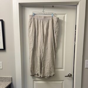 Women’s old navy wide leg linen blend pull on tan pants